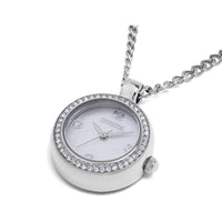 Invicta Women's Necklace Watch - Mini Angel Black MOP Dial Silver Crystal | 49931 ,