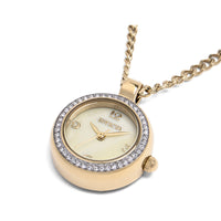 Invicta Women's Necklace Watch - Mini Angel MOP Dial Crystal Yellow Gold Case | 49932 ,