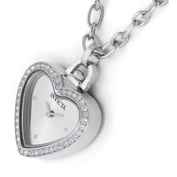 Invicta Women's Necklace Watch - Mini Heart Shape Silver Crystal Pendant | 49937 ,