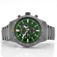 Citizen Men's Watch - Eco-Drive Black and Green Dial Steel Chronograph | AT2527-80X ,