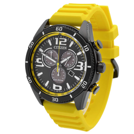 Citizen Men's Watch - Brycen Eco-Drive Chronograph Yellow Silicone Strap | AT2585-08E ,