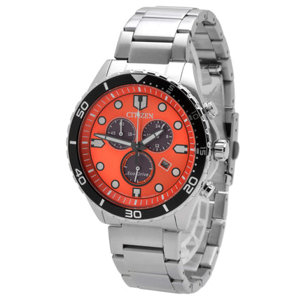 Citizen Men's Watch - Eco-Drive Orange Dial Stainless Steel Bracelet | AT2560-84X ,