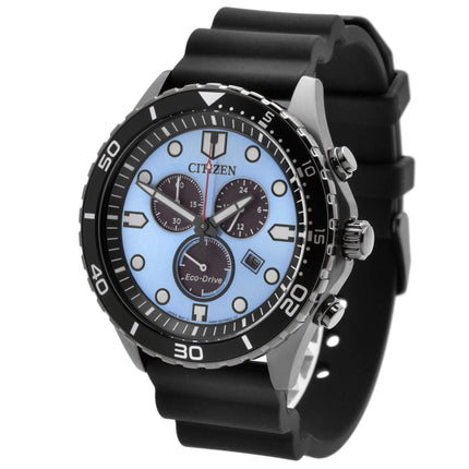 Citizen Men's Watch - Eco-Drive Chronograph Blue Dial Black Strap | AT2567-18L ,