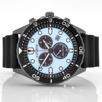 Citizen Men's Watch - Eco-Drive Chronograph Blue Dial Black Strap | AT2567-18L ,