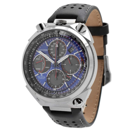 Citizen Men's Watch - Promaster Tsuno Racer Chrono Black Leather Strap | AV0088-01L ,