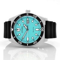Citizen Men's Watch - Eco-Drive Turquoise Dial Black Polyurethane Strap | AW1760-14X ,