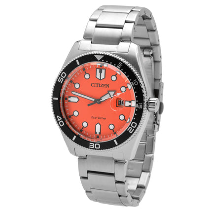 Citizen Men's Watch - Eco-Drive Orange Dial Stainless Steel Bracelet | AW1760-81X ,