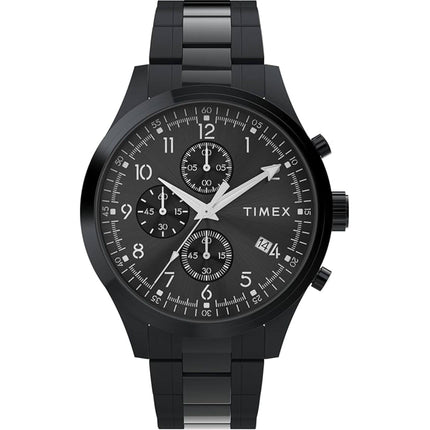 Timex Men's Watch - Trend Chrono Black Dial Stainless Steel Bracelet | TW2Y01600JI ,