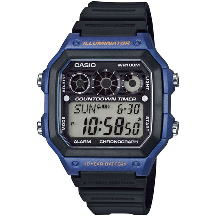 Casio Men's Watch - World Time Black and Grey Digital Dial Strap | AE-1300WH-2AVDF ,