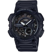 Casio Men's Watch - World Time Black and Grey Ana-Digi Dial Strap | AEQ-110W-1BV ,