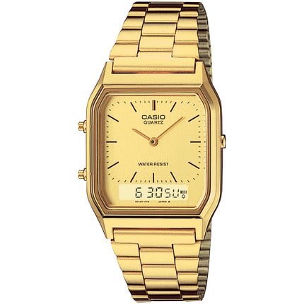 Casio Men's Watch - Analog-Digital Dial Yellow Gold Steel Bracelet | AQ-230GA-9D ,