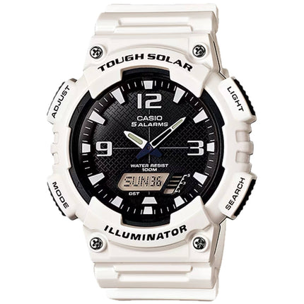 Casio Men's Watch - World Time Black Analog-Digital Dial White Strap | AQ-S810WC-7AV ,
