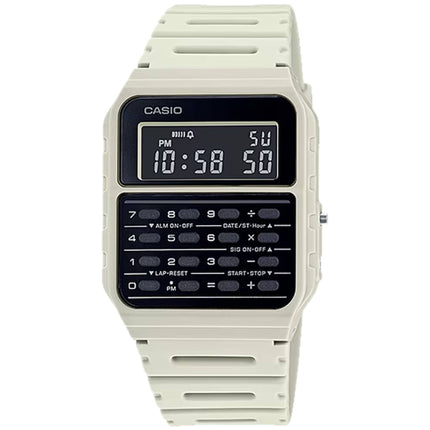 Casio Men's Watch - Dual Time Black Digital Dial White Rubber Strap | CA-53WF-8BCF ,