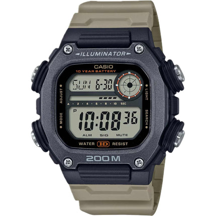 Casio Men's Watch - Dual Time Black and Grey Digital Dial Beige Strap | DW-291HX-5AV ,