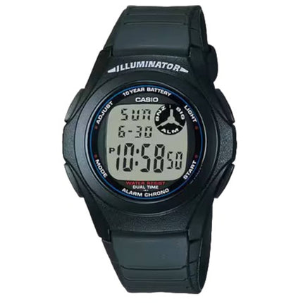 Casio Men's Watch - Chronograph Grey Digi Dial Black Resin Strap Alarm | F-200W-1A ,
