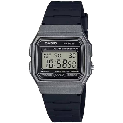 Casio Men's Watch - Chronograph Grey Digital Dial Black Rubber Strap | F-91WM-1BCF ,