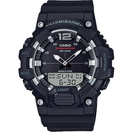 Casio Men's Watch - Alarm Grey and Black Analog-Digital Dial Strap | HDC-700-1AV ,
