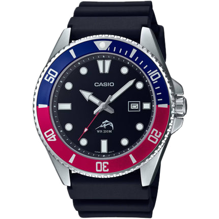 Casio Men's Watch - Rotating Bezel Black Dial Rubber Strap Quartz | MDV-106B-1A2VCF ,