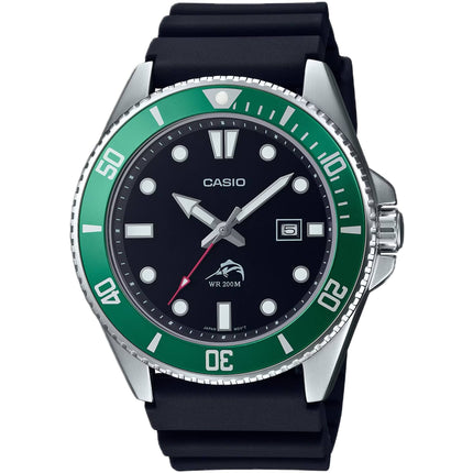 Casio Men's Watch - Rotating Bezel Black Dial Rubber Strap Quartz | MDV-106B-1A3VCF ,