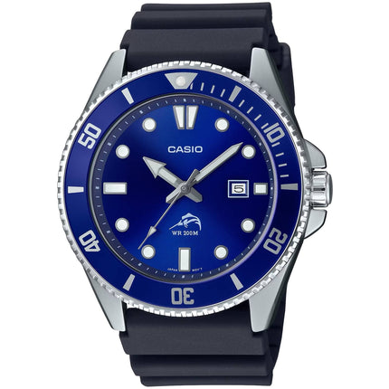 Casio Men's Watch - Rotating Bezel Black Dial Rubber Strap Quartz | MDV-106B-2AV ,