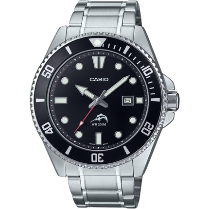 Casio Men's Watch - Rotating Bezel Black Dial Silver Bracelet | MDV-106DD-1A1VCF ,