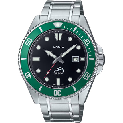 Casio Men's Watch - Rotating Bezel Black Dial Silver Bracelet | MDV-106DD-1A3VCF ,