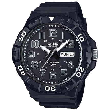 Casio Men's Watch - Quartz Black Rubber Strap Date and Day Display | MRW-210H-1AV ,
