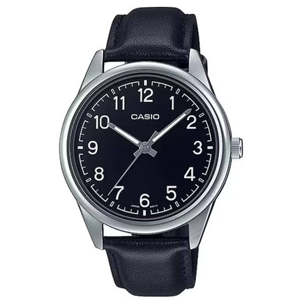 Casio Men's Watch - Quartz Black Dial Genuine Leather Strap Analog | MTP-V005L-1B4UDF ,