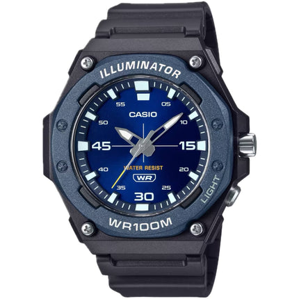 Casio Men's Watch - Quartz Sunray Blue Dial Black Resin Strap Analog | MW-620H-2AVCF ,