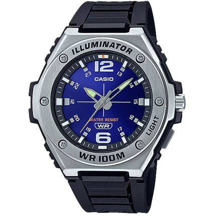 Casio Men's Watch - Quartz Blue Dial Black Resin Strap Illuminator | MWA-100H-2AV ,