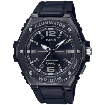 Casio Men's Watch - Quartz Shiny Black Dial Resin Strap Illuminator | MWA-100HB-1AV ,