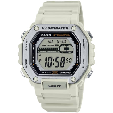 Casio Men's Watch - Chrono Grey Digital Dial Light Grey Resin Strap | MWD-110H-8AV ,