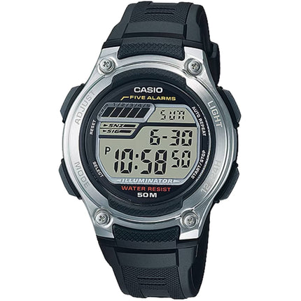 Casio Men's Watch - Dual Time Grey Digital Dial Black Resin Strap Alarm | W-212H-1AV ,