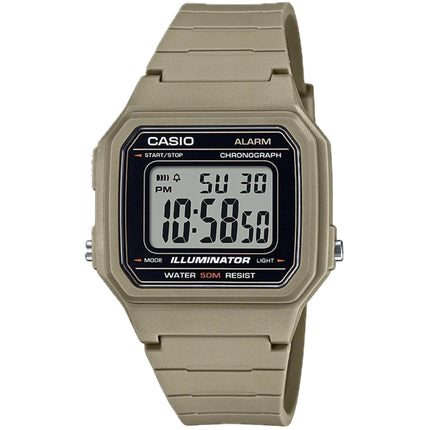 Casio Men's Watch - Chronograph Grey Digital Dial Beige Resin Strap | W-217H-5AVCF ,