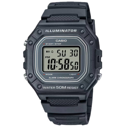 Casio Men's Watch - Chronograph Grey Digital Dial Gray Resin Strap | W-218H-8AVCF ,