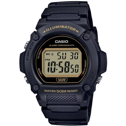 Casio Men's Watch - Chronograph Grey Digital Dial Black Resin Strap | W-219H-1A2VCF ,