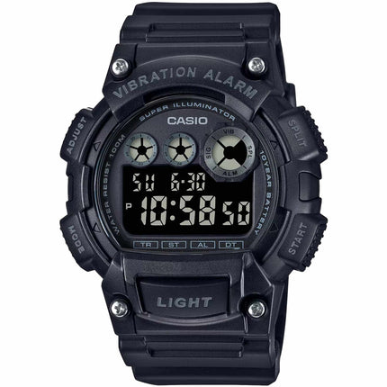 Casio Men's Watch - Dual Time Black Digital Dial Resin Strap Illuminator | W-735H-1BV ,