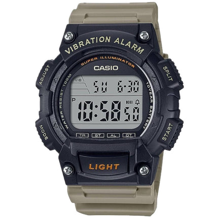 Casio Men's Watch - Dual Time Grey Digital Dial Brown Resin Strap | W-736H-5AVCF ,