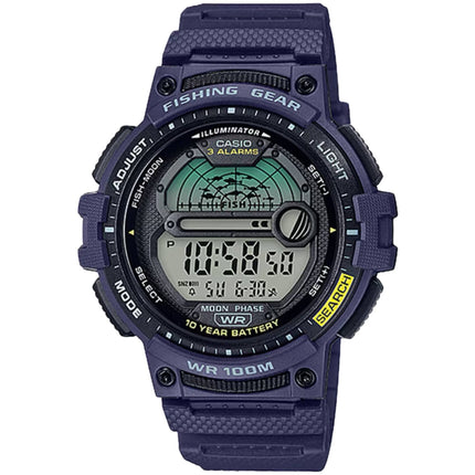 Casio Men's Watch - Dual Time Grey Digital Dial Blue Resin Strap Alarm | WS-1200H-2AV ,