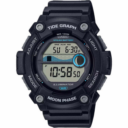 Casio Men's Watch - Dual Time Grey Digital Dial Black Resin Strap | WS-1300H-1AVCF ,