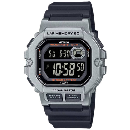 Casio Men's Watch - Dual Time Black Digital Dial Black Strap Alarm | WS-1400H-1BVCF ,