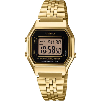 Casio Women’s Watch - Black Digital Dial Yellow Gold Bracelet | LA-680WGA-1DF ,