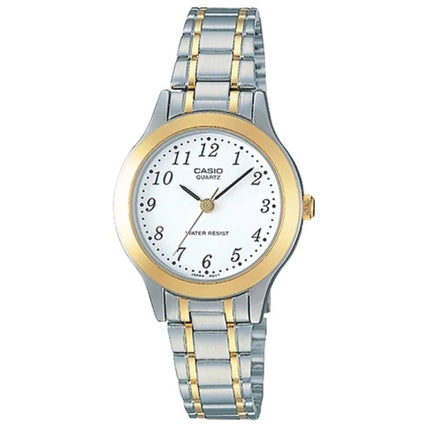 Casio Women’s Watch - Quartz White Dial Two Tone Steel Bracelet | LTP-1128G-7B ,