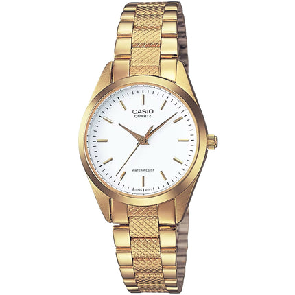 Casio Women’s Watch - Quartz White Dial Yellow Gold Bracelet | LTP-1274G-7A ,