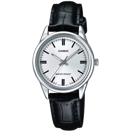 Casio Women’s Watch - Analog Quartz Silver Tone Dial Leather Strap | LTP-V005L-7AUDF ,