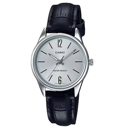 Casio Women’s Watch - Quartz Steel Case Black Leather Strap | LTP-V005L-7BUDF ,