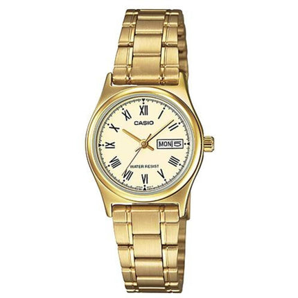 Casio Women’s Watch - Day-Date Champagne Dial Yellow Gold Bracelet | LTP-V006G-9BUDF ,