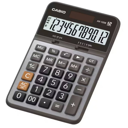 Casio Calculator - Dual Power 12-Digit Desktop Large Display | AX-120B-W ,