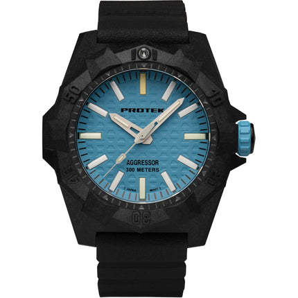 Protek Men's Watch - Aggressor Rotating Bezel Blue Dial Black Rubber Strap | 4003 ,