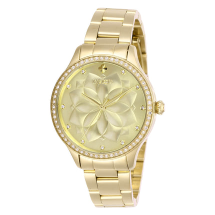 Invicta Women's Quartz Watch - Wildflower Crystal Gold Tone Dial Bracelet | 28056 ,
